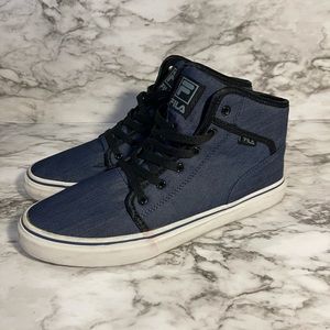 Men’s Fila High Top Blue Shoes Size 9